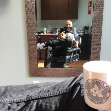 A barber and his coffee...